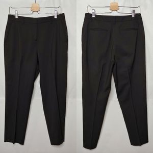 Wildfang Empower Slim Crop Pants Black Ankle Trouser Flat Front WP4300 Size 8